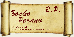 Boško Perduv vizit kartica